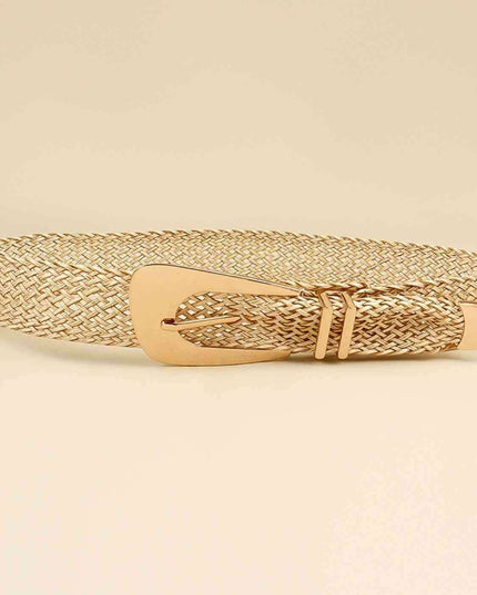 Asymmetrical Clasp Woven Waist Belt for Effortless Chic Style