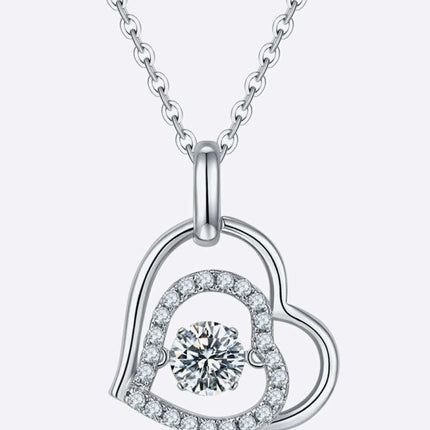 Eternal Elegance: Heart-Shaped Moissanite Pendant Necklace with Dazzling Zircon Highlights
