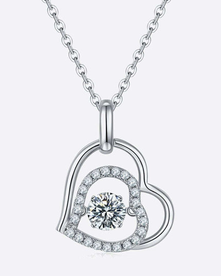 Eternal Elegance: Heart-Shaped Moissanite Pendant Necklace with Dazzling Zircon Highlights