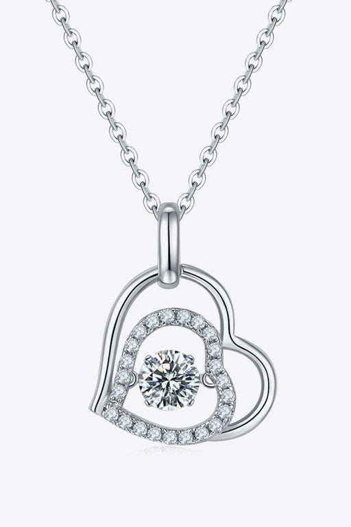 Shimmering Heart: Moissanite Necklace with Zircon Accents