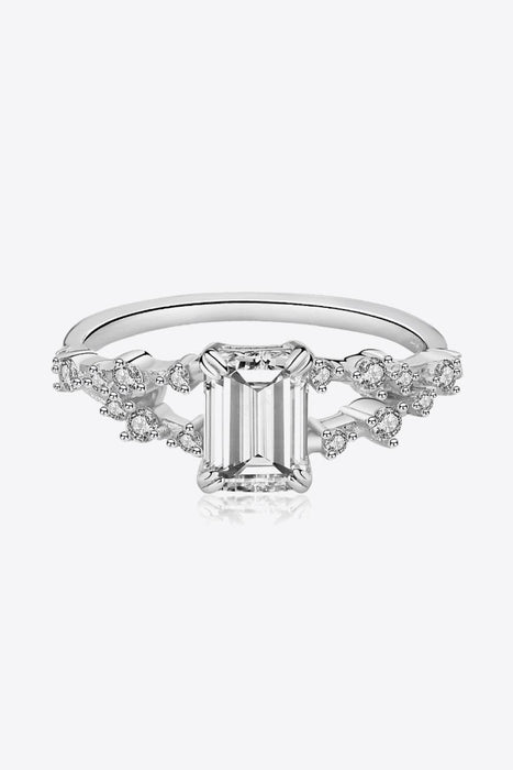 1 Carat Lab-Diamond Split Shank Ring with Zircon Accents - Sparkling Moissanite Elegance