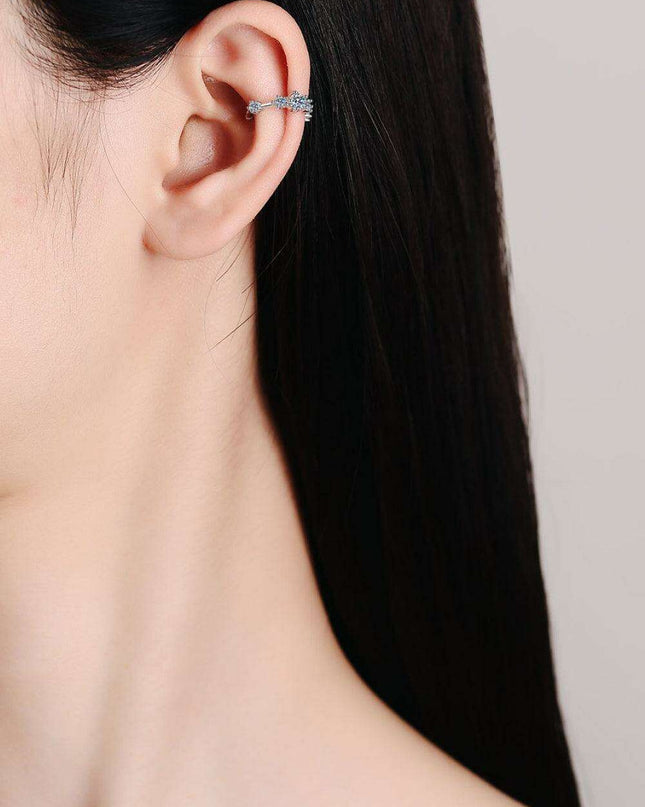 Glamorous Lab-Created Diamond Cuff Earrings with Dazzling Zircon Accents