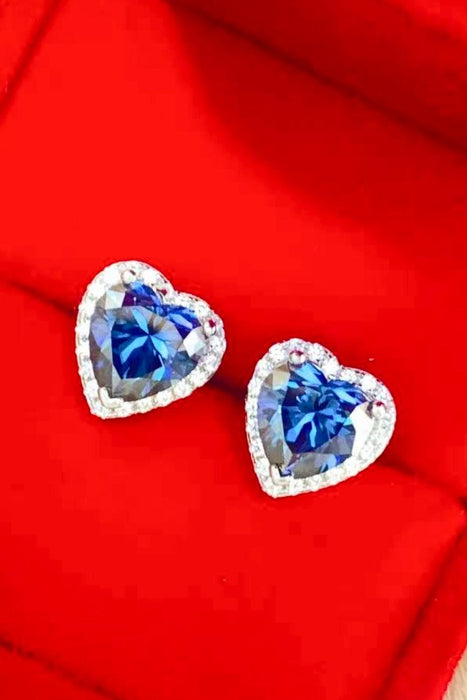 Heart's Desire: Luxe Platinum & Moissanite Stud Earrings - 925 Sterling Silver - 4 Carats of Radiance