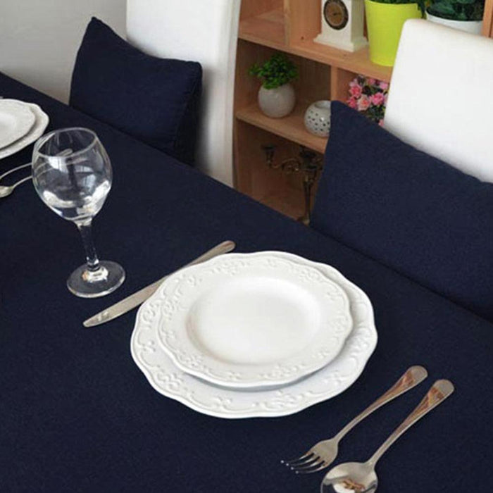 Elegant Solid Color Cotton Linen Tablecloth for Dining Table Decoration