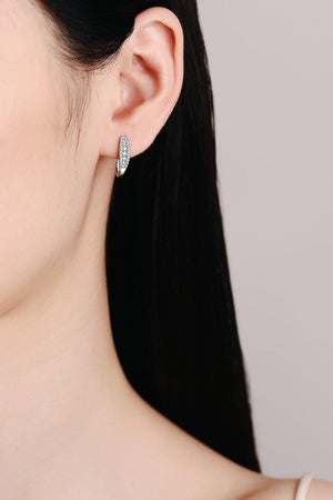 Moissanite Rhodium-Plated Earrings-Trendsi-Silver-One Size-Très Elite