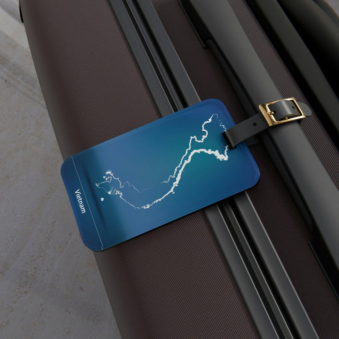 Sophisticated Acrylic Luggage Tag Set with Interchangeable Leather Strap