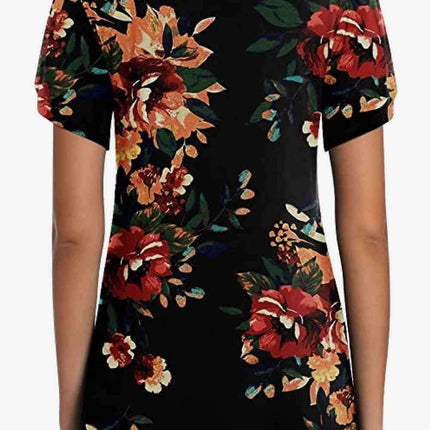 Chic Floral V-Neck Top with Delightful Petal Sleeves