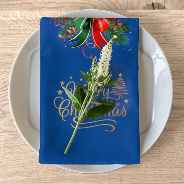 Winter Wonderland Elegant Blue Napkin Set - 4 Pack, 19"x19" for Festive Occasions
