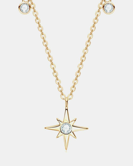 Starlit Charm Lab-Grown Diamond Pendant Necklace in Sterling Silver