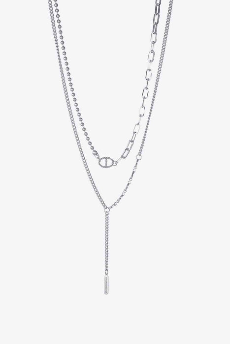 Stylish Dual Stainless Steel Necklace Set with Customizable Chain Lengths