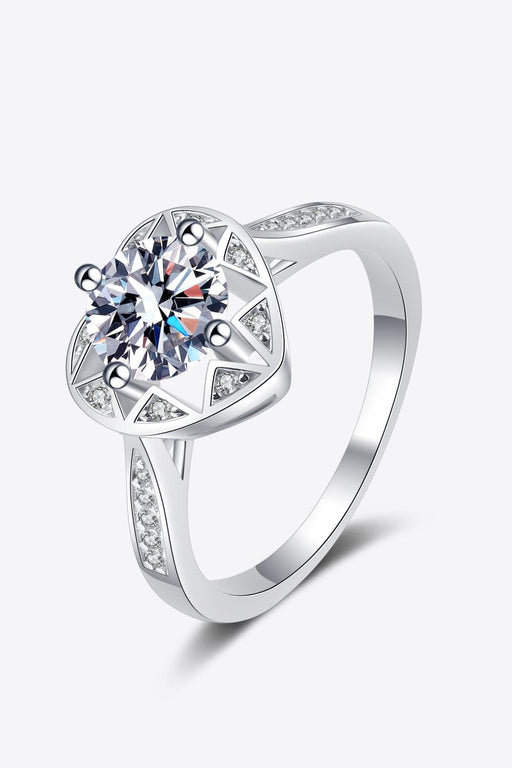 Enchanting Heart-Shaped Lab-Diamond Ring - Sterling Silver Sparkler