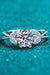 Radiant 1 Carat Moissanite Ring in Sterling Silver with Zircon Accents