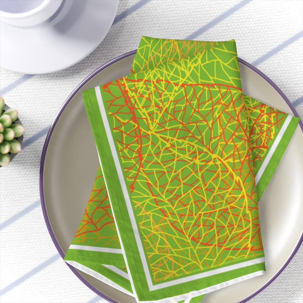19"x19" Autumn Green Fall Napkin, Set of 4-Home Textiles›Kitchen & Table Linens›Cloth Napkins-Printify-4-piece set-White-19" × 19"-Très Elite