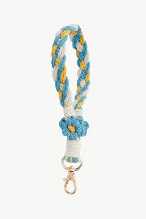 Floral Braided Wristlet Key Chain-Trendsi-Sky Blue-One Size-Très Elite
