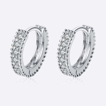 Brilliant Sterling Silver Huggie Earrings with Lab-Diamonds and Care Tips