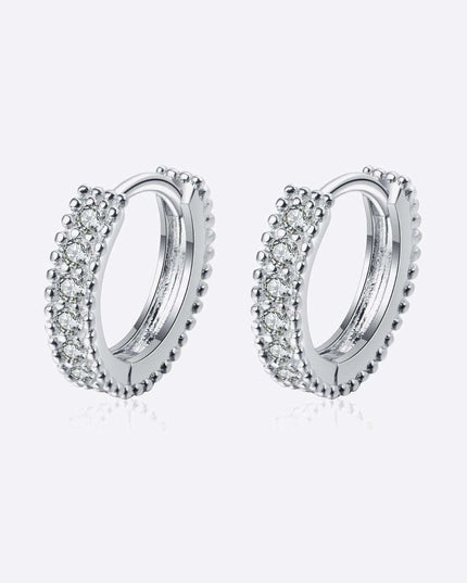 Brilliant Sterling Silver Huggie Earrings with Lab-Diamonds and Care Tips