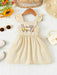 Charming Embroidered Sleeveless Dress with Square Neck for Baby Girls