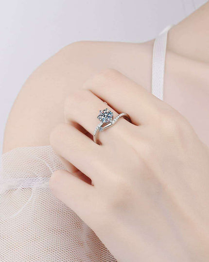 Chic Lab Grown Diamond Bypass Ring with Dazzling Moissanite Accents