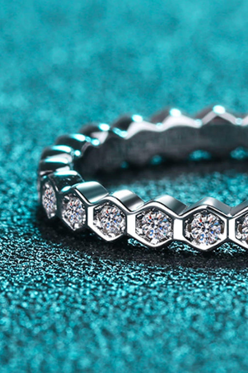 Elegant Moissanite Eternity Ring in Sterling Silver