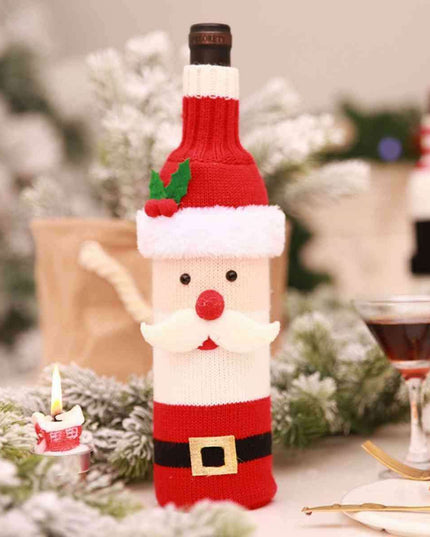 Christmas Elegance Wine Bottle Cover for Holiday Celebrations