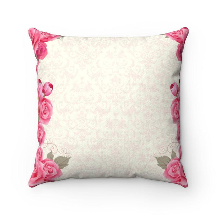 Roses Valley reversible decorative throw pillow cover