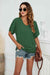 Ruched V-Neck Long Sleeve Tee