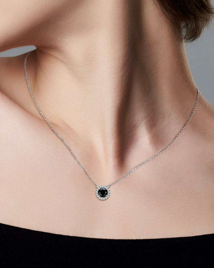 Elegant Dual-Tone 1 Carat Moissanite Round Pendant Necklace