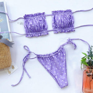 Frill Trim Ruched Bikini Set-Trendsi-Lavender-S-Très Elite