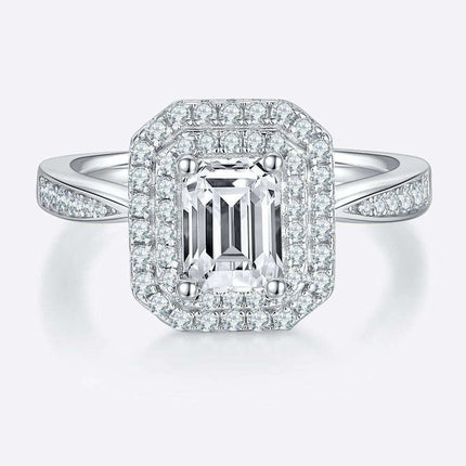 Elegant 1 Carat Moissanite and Zircon Sterling Silver Ring - A Luxurious Fashion Statement