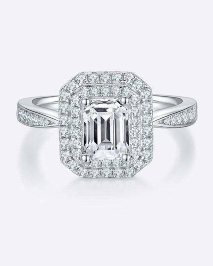 Elegant 1 Carat Moissanite and Zircon Sterling Silver Ring - A Luxurious Fashion Statement