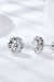 Elegant Sterling Silver Moissanite Stud Earrings with Zircon Accents and Platinum Plating
