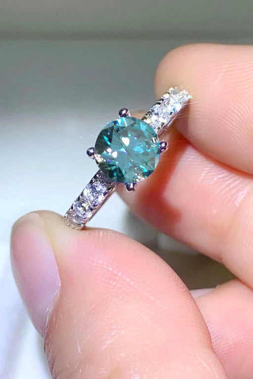 Mesmerizing Platinum Moissanite Ring with Zircon Accents