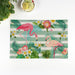 Chic Flamingo-Print Linen Table Mat for Heat Protection and Style