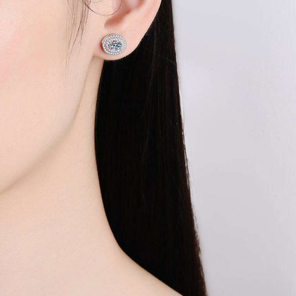 Elegant Moissanite Earrings in Radiant Platinum: A Luxurious Touch for Any Occasion