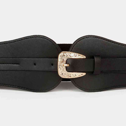 Chic Wide PU Belt with Elegant Alloy Buckle for a Fashion Forward Look