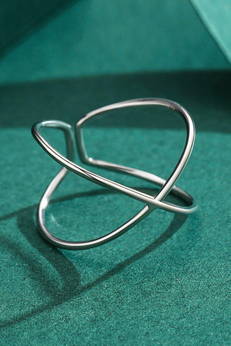 Elegant Sterling Silver Crisscross Open Ring - Sophisticated Simplicity
