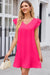Ruffled V-Neck Flutter Sleeve Dress-Trendsi-Hot Pink-S-Très Elite