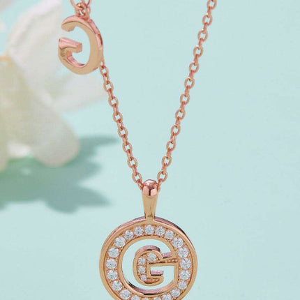 Radiant Moissanite Gemstone Pendant Necklace - Opulent Sterling Silver & 18K Rose Gold