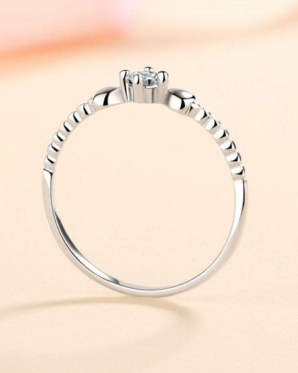 Timeless Love: Heart-Shaped Moissanite Silver Ring with Diamond Accents