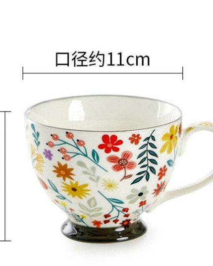 Elegant Floral Porcelain Drinking Mug - Your Ideal Beverage Companion