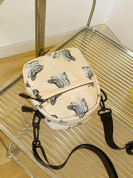 Butterfly Print Mini Shoulder Bag crafted from Polyester