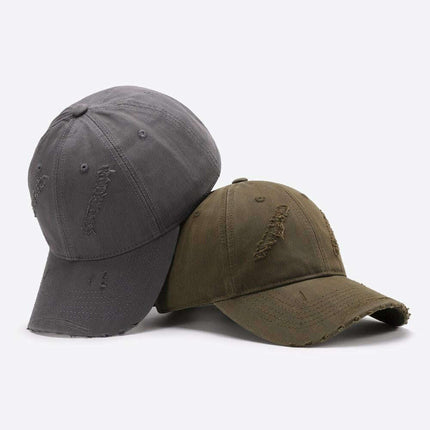 Retro Distressed Cotton Baseball Cap with Customizable Strap - Elevate Your Style