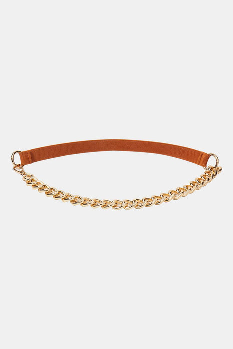 Upgrade Your Style with the Half Alloy Chain Elastic Belt