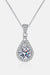Sparkling Teardrop Moissanite Pendant Necklace with Zircon Accents