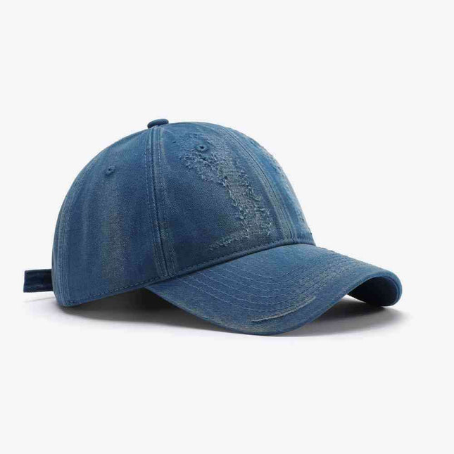 Trendy Distressed Cotton Adjustable Baseball Cap for Urban Style