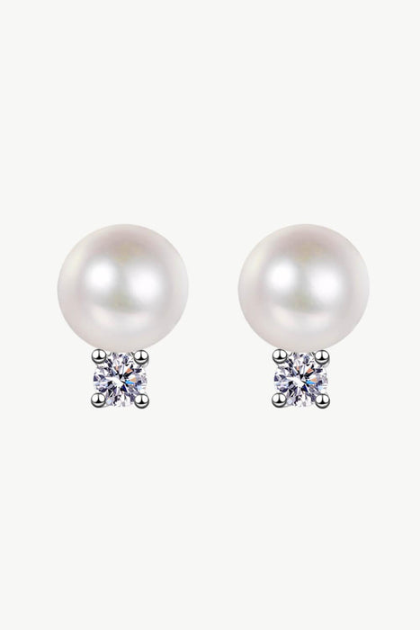 Luxurious Moissanite and Pearl Elegance Earrings