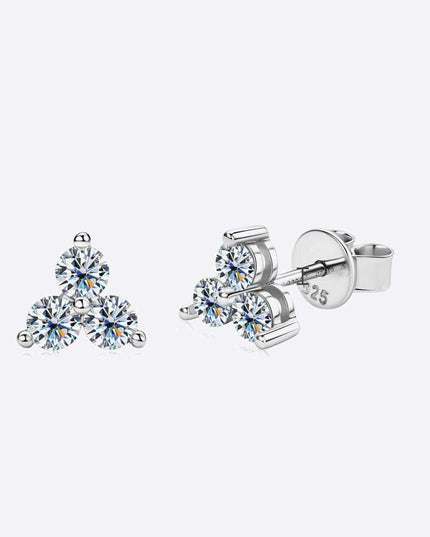 Elegant Sterling Silver Earrings with Lab-Grown Diamonds and Moissanite
