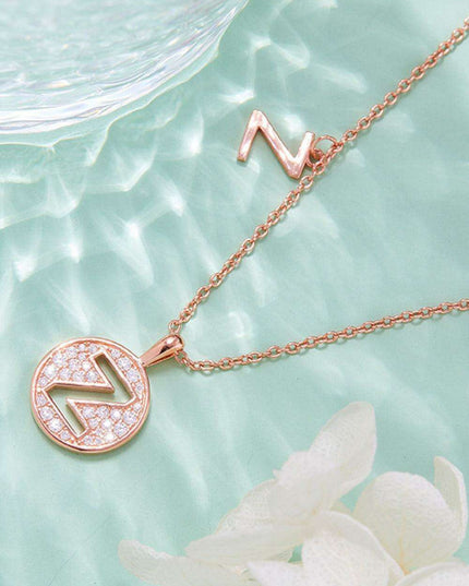 Timeless Glamour: Rose Gold Plated Sterling Silver Lab-Grown Diamond Pendant Necklace