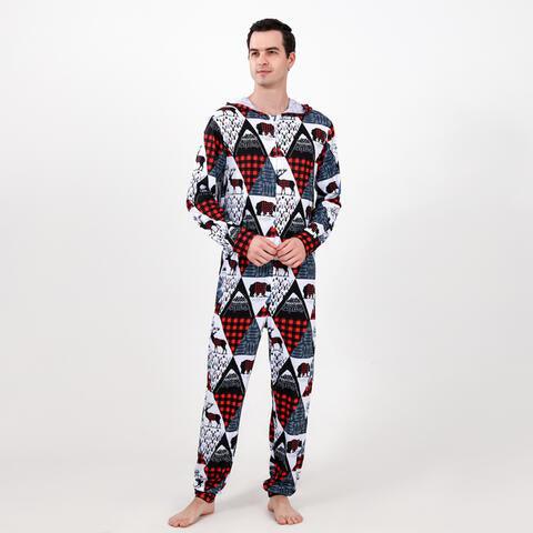Snug Men's Printed Hooded Jumpsuit