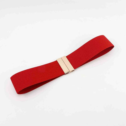 Chic Elastic Belt with Sleek Alloy Buckle - A Stylish Addition for Any Ensemble